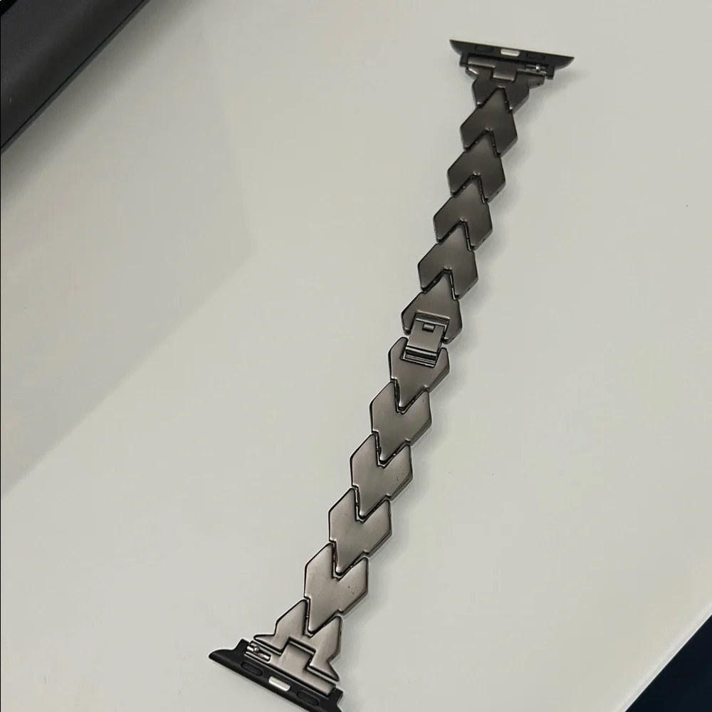 Men's Black Metal Watch Band, size 44 mm